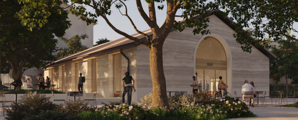 Plan 2D des futurs locaux commerciaux sur l'esplanade de l'Hôtel de Ville